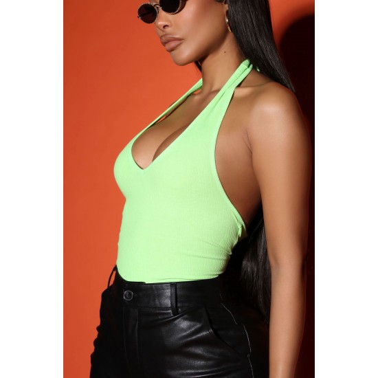 Rosie Halter Bodysuit - Lime