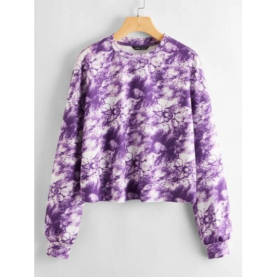 Drop Shoulder Tie Dye Pullover