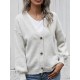 Drop Shoulder Lantern Sleeve Cardigan