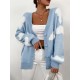 Drop Shoulder Cloud Pattern Cardigan