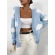 Drop Shoulder Cloud Pattern Cardigan