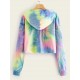 Tie Dye & Letter Print Hoodie