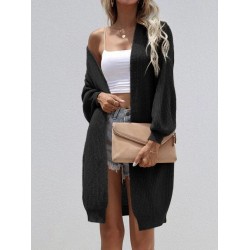 Open Front Rib-knit Cardigan