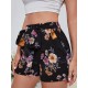 Floral Print Knot Front Shorts