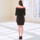 women's new sexy seven-point sleeve letter print large size dress short dress