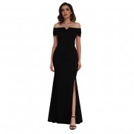 Women's new large size sexy slim one-neck dress dress long skirt