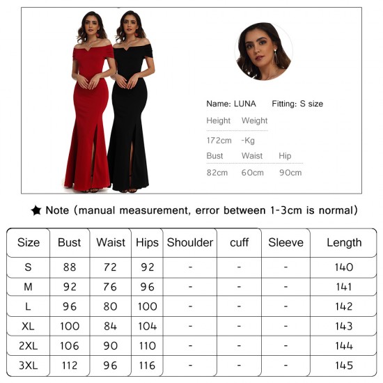 Women's new large size sexy slim one-neck dress dress long skirt